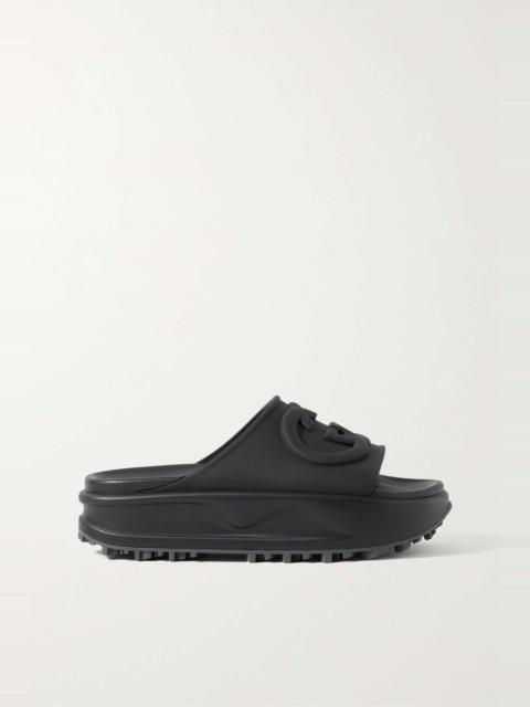 GUCCI Miami rubber platform slides