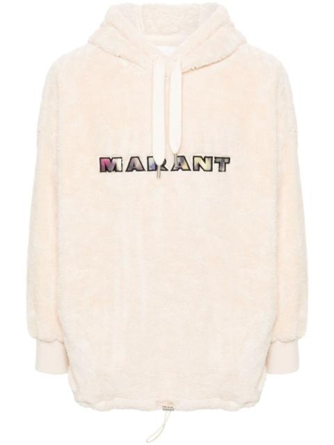 Isabel Marant logo-applique fleece hoodie
