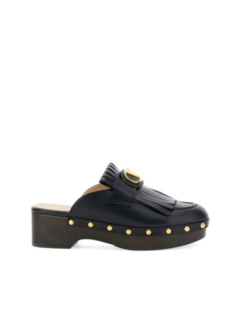 Valentino V-logo Signature fringed mules