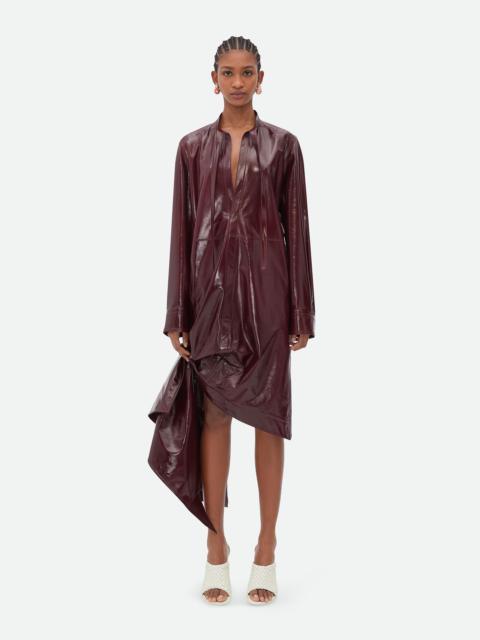 Bottega Veneta Shiny Leather Dress With Knot Detail