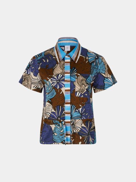 BOGNER Daphna Blouse in Blue/Brown/Beige