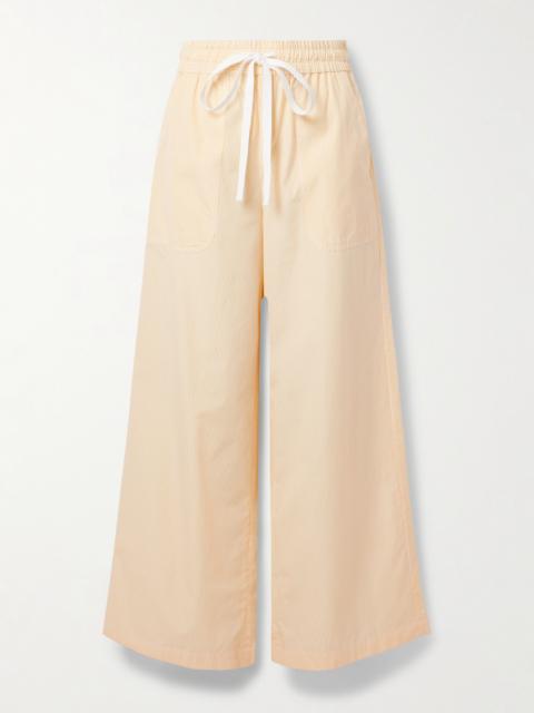TWP Main St. Striped Cotton-poplin Wide-leg Pants