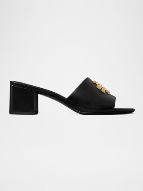 TORY BURCH 55mm Eleanor Medallion Leather Slide Sandals