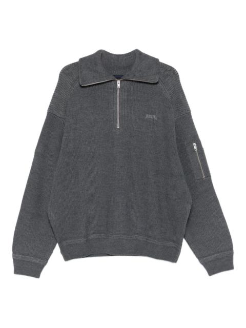 JUUN.J ribbed half-zip sweater