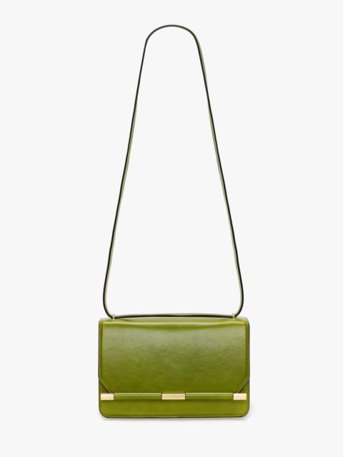 Victoria Beckham 202 Crossbody Bag In Green Distressed Leather