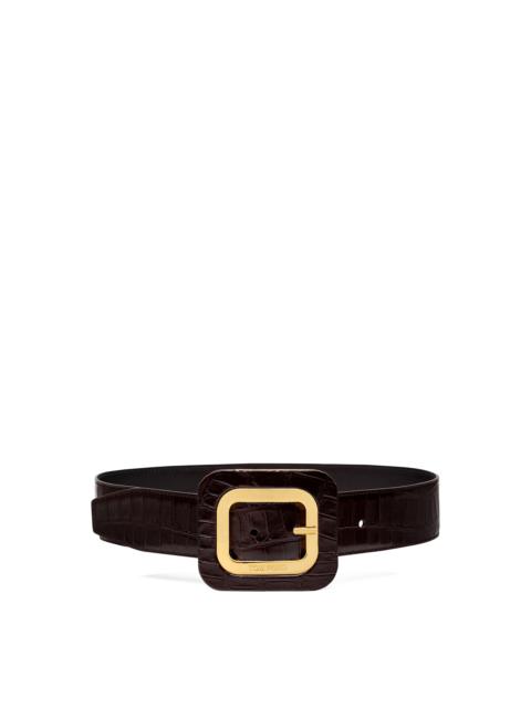 STAMPED CROCODILE LEATHER 40 MM FRAME  BELT