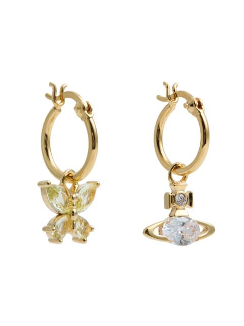 Elianne butterfly and orb hoop earrings