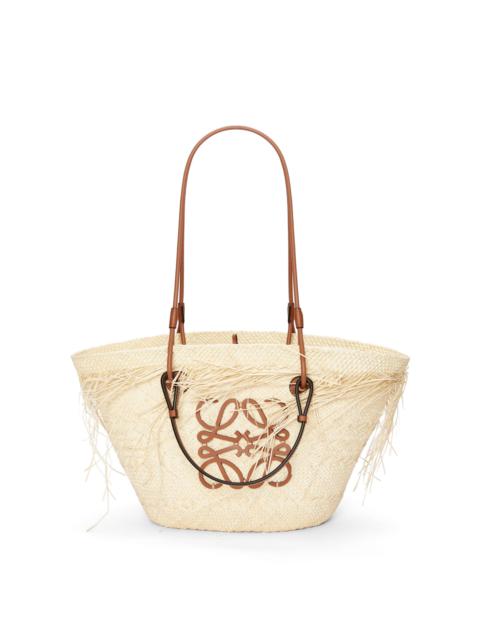 Loewe Frayed Anagram basket bag in iraca palm and calfskin