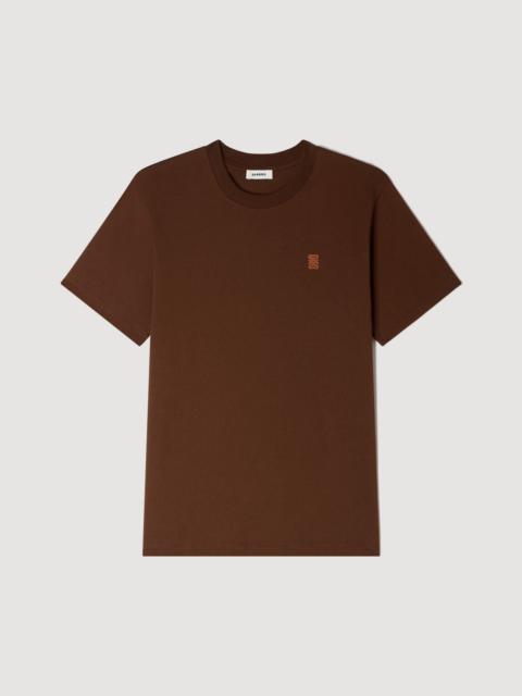Sandro LEATHER LOGO T-SHIRT
