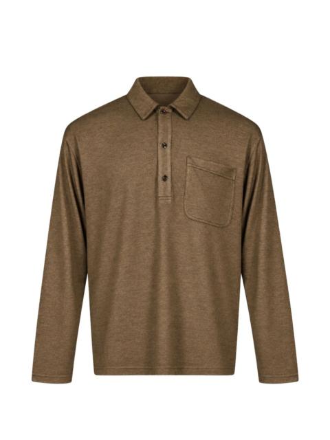 Song for the Mute long-sleeve chest-pocket polo shirt