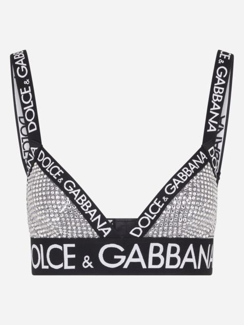 Dolce & Gabbana Crystal mesh triangle bra