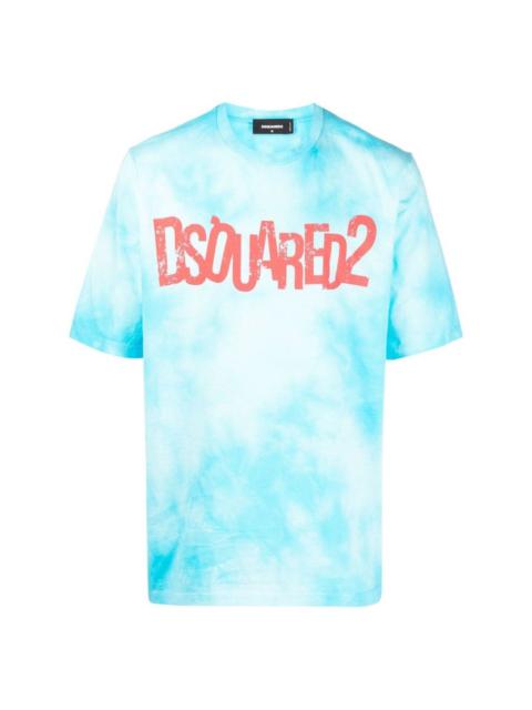 logo-print tie-dye T-shirt