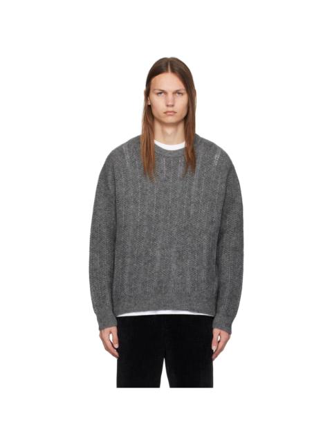 SOLID HOMME Gray Crewneck Sweater