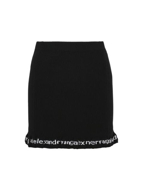 Alexander Wang Logo Ribbed Mini Skirt
