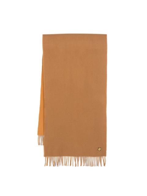 Maison Kitsuné fox-patch fringed scarf