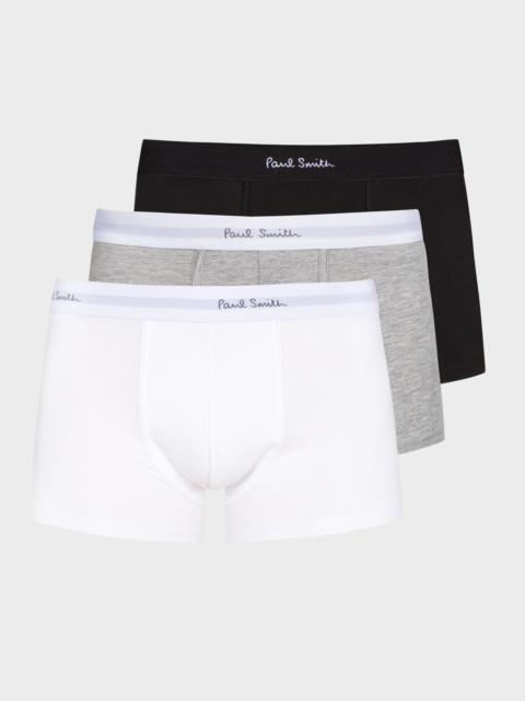 Paul Smith Classic Tri-Colour Organic-Cotton Boxer Briefs Three Pack