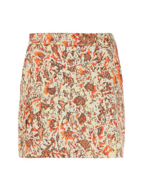 floral jacquard mini skirt