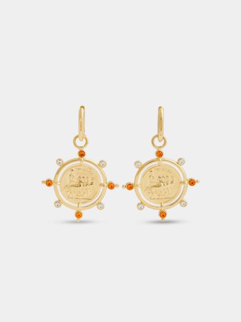 rabanne SUN DATE MEDAL EARRINGS