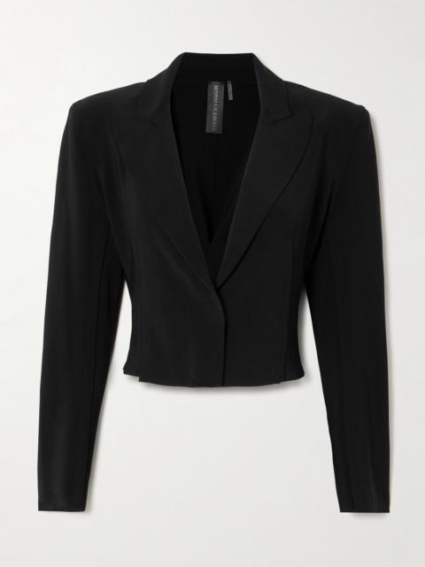 NORMA KAMALI Cropped Stretch-jersey Blazer