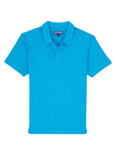 Vilebrequin Men's Pyramid Linen Polo Shirt - Hawaiian Blue