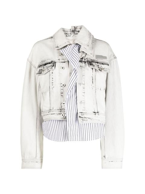 FENG CHEN WANG logo-patch denim jacket