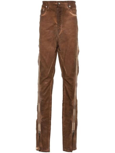 Rick Owens DRKSHDW zip-detailed tapered jeans