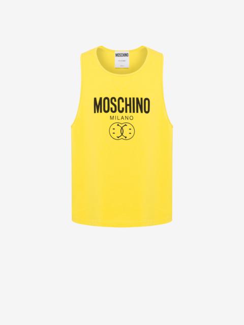 Moschino DOUBLE SMILEY®LOGO COTTON VEST TOP