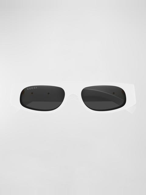 GUCCI Logo Acetate Rectangle Sunglasses