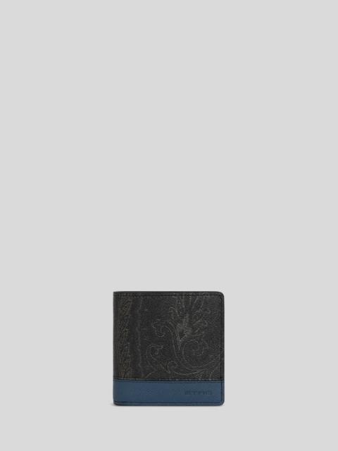 Etro COMPACT ARNICA WALLET WITH LEATHER INSERT