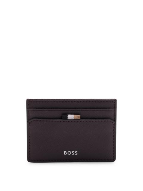 BOSS CARD HOLDER WITH SIGNATURE STRIPE AND LOGO DETAIL