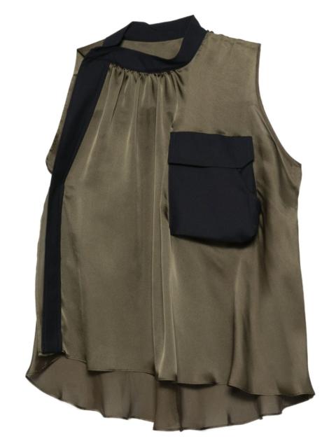 sacai pocket ruffled top
