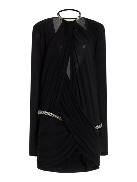 Belindi Draped Jersey Mini Dress black