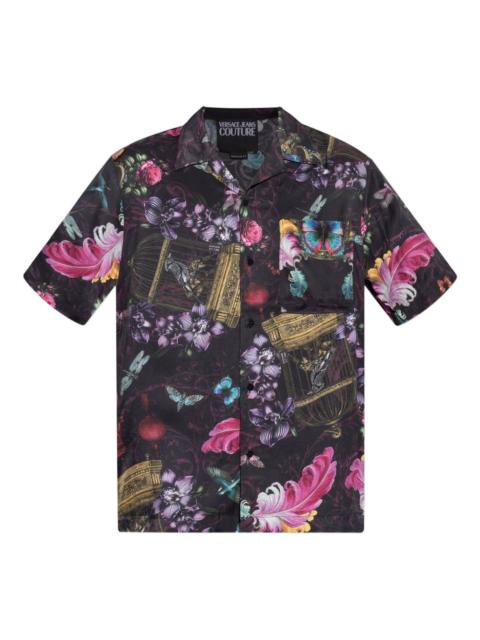 VERSACE JEANS COUTURE floral-print short-sleeves shirt