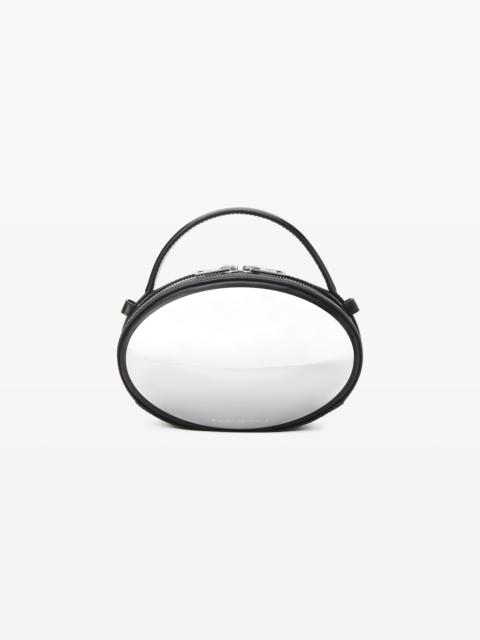 dome small crackle patent leather crossbody bag