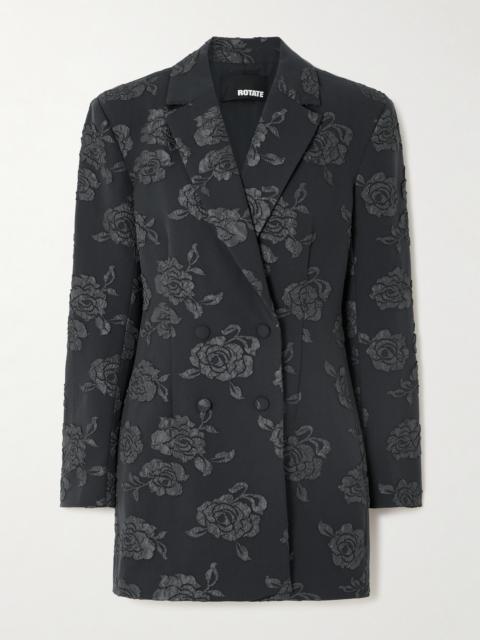 ROTATE Floral-appliquéd Recycled-grain De Poudre Mini Dress