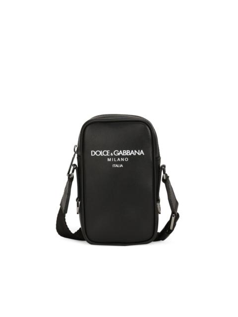 Dolce & Gabbana logo-print leather shoulder bag