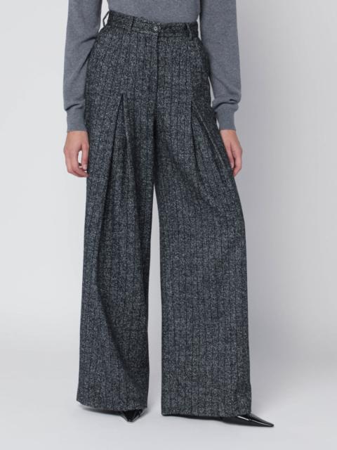 Dolce & Gabbana Wide dark grey striped trousers