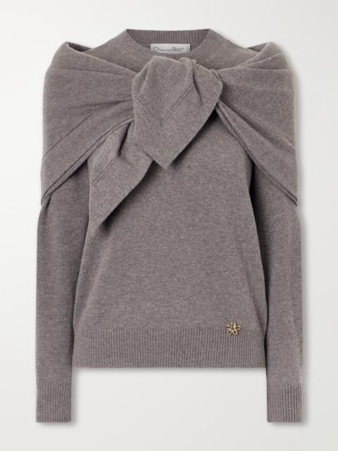 Oscar de la Renta Scarf-detailed Cashmere Sweater