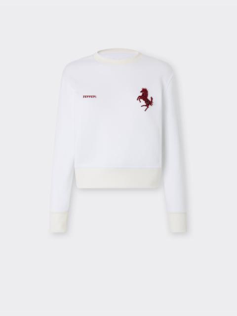 Ferrari Cotton sweatshirt with embroidered Prancing Horse