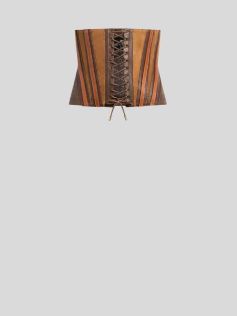 Etro WASHED LEATHER CORSET BELT