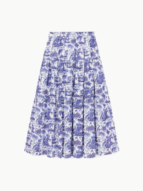 STAUD STAUD SEA SKIRT BLUE TOILE