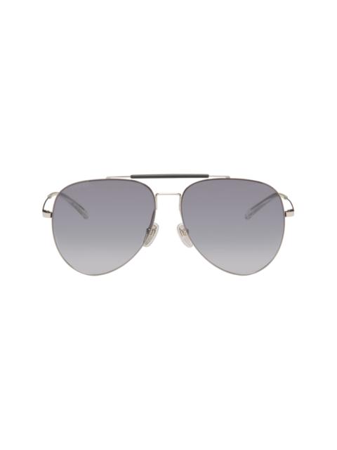 GUCCI Silver Emblem Pilot Navigator Sunglasses