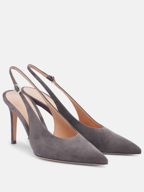 Gianvito Rossi Robbie 85 suede slingback pumps