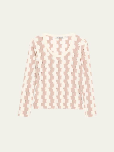 ZANKOV Rita Abstract Merino Wool Top