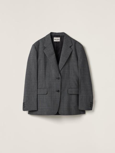 Miu Miu Single-breasted Prince of Wales check jacket