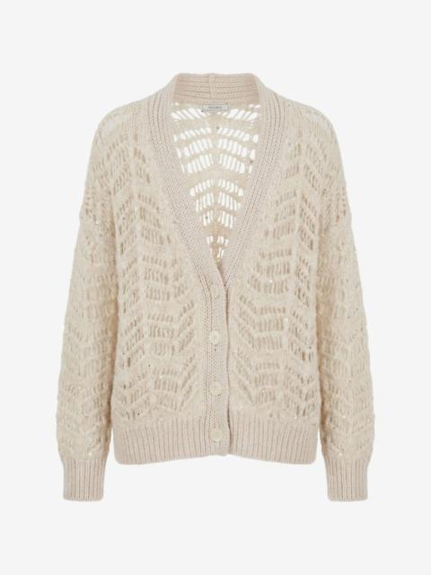 PESERICO sequin-embellished open-knit cardigan