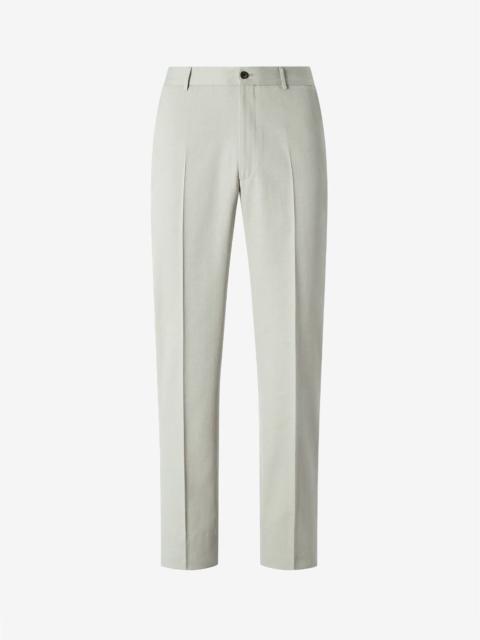 CORNELIANI Green cotton and cashmere chino trousers