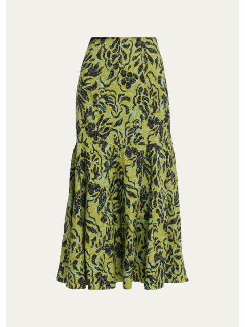 ULLA JOHNSON Clarisse Floral Trumpet Skirt