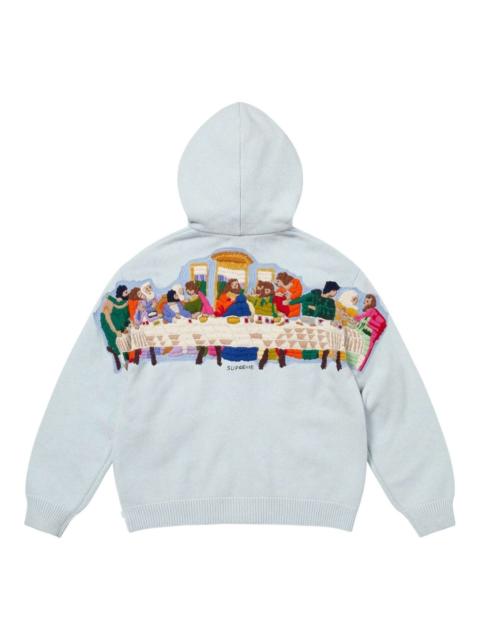 Supreme Supreme Last Supper Embroidered Zip Up Hooded Sweater 'Light Blue' SS25SK28-LIGHT-BLUE