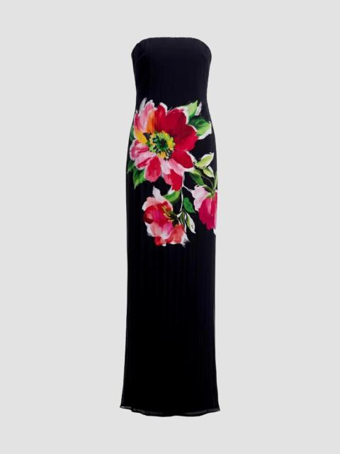 Dress The Population Women's Linda Floral Strapless Gown - Black Multi